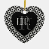 Zwart Witte Liefde Je Valentijns Ornament (Voorkant)