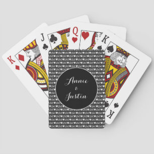 Zwart Witte Liefdes Valentijnskaart met Namen van Pokerkaarten