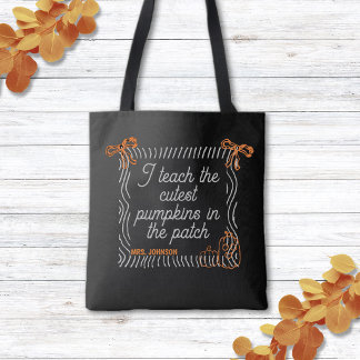 Zwart & Witte Lieve Halloween Citaat Leraar Tote Bag