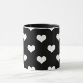 Zwart Witte Lieve Harten Ontwerp  Mok (Midden)