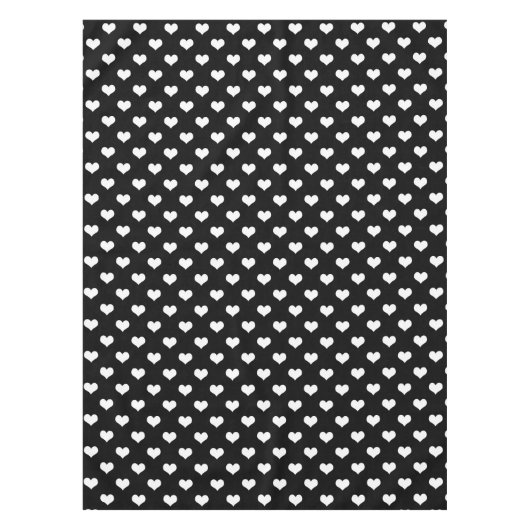 Zwart Witte Lieve Harten Ontwerp  Tafelkleed (Voorkant)