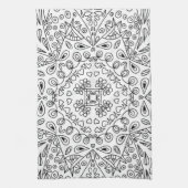 Zwart-witte lijn Art Patroon Keukenhanddoek (Verticaal)