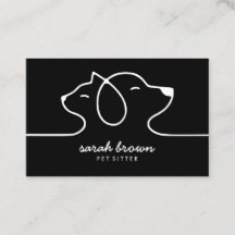 Zwart Witte Lijn Logo Kat Hond Huisdier