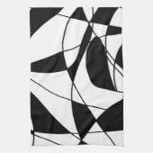 Zwart-witte lijnen, blok kleurenprintpatroon theedoek (Verticaal)