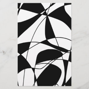 Zwart-witte lijnen, blokkleurafdrukpatroon briefpapier