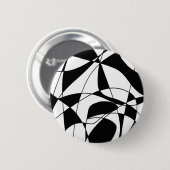 Zwart-witte lijnen, blokkleurafdrukpatroon ronde button 5,7 cm (Voorkant /achterkant)
