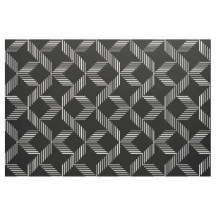 Zwart-witte lijnen geometrisch patroon stof