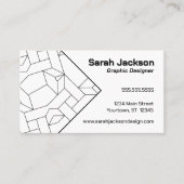 Zwart-witte lijnen Graphic Artist Designer Visitekaartje (Voorkant)