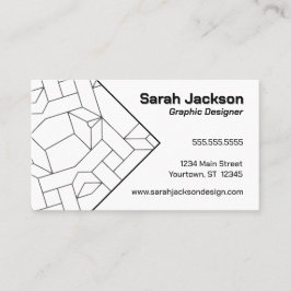 Zwart-witte lijnen Graphic Artist Designer Visitekaartje