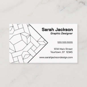 Zwart-witte lijnen Graphic Artist Designer Visitekaartje