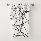 Zwart-witte lijnkunst bad handdoek (Insitu)