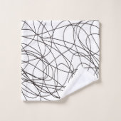 Zwart-witte lijnkunst bad handdoek (Wasdoekje)