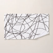 Zwart-witte lijnkunst bad handdoek (Handdoek)