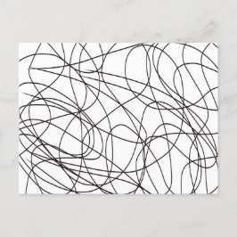 Zwart-witte lijnkunst briefkaart