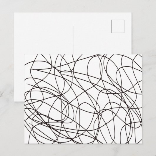 Zwart-witte lijnkunst briefkaart (Voorkant / Achterkant)