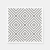 Zwart-witte lijnkunst Concentric Squares Servet (Voorkant)