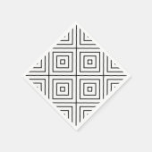 Zwart-witte lijnkunst Concentric Squares Servet (Hoek)