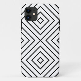 Zwart-witte lijnkunst, concentrische vierkantjes Case-Mate iPhone case