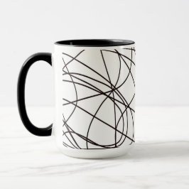 Zwart-witte lijnkunst mok