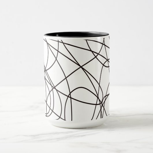 Zwart-witte lijnkunst mok (Midden)