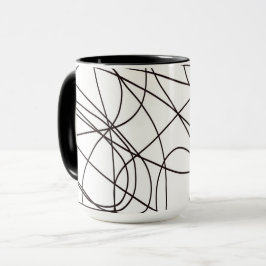 Zwart-witte lijnkunst mok