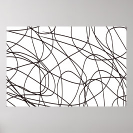 Zwart-witte lijnkunst poster