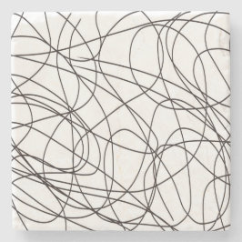 Zwart-witte lijnkunst stenen onderzetter