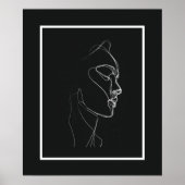 Zwart & Witte Lijnkunst Vrouwen Lijnposter Poster (Voorkant)