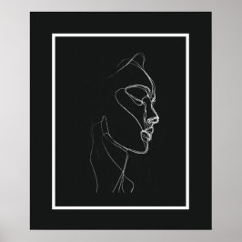 Zwart & Witte Lijnkunst Vrouwen Lijnposter Poster