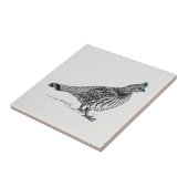 Zwart-witte lijntekening Wilde vogel Tegeltje (Zijkant)