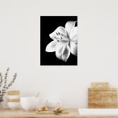 Zwart-witte Lily Poster (Keuken)