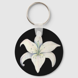 Zwart-witte Lily Sleutelhanger