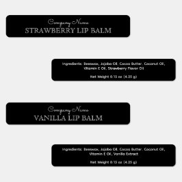 Zwart-witte Lip Balm Merk Ingrediënt Custom Labels