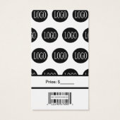 Zwart-witte Logo met Labels voor streepjescodetoew Visitekaartje (Achterkant)