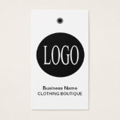 Zwart-witte Logo met Labels voor streepjescodetoew Visitekaartje (Voorkant)