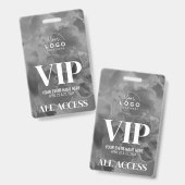Zwart Witte Logo VIP Evenement Badge (Voor- en achterkant)