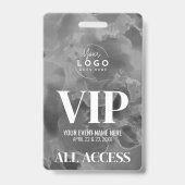 Zwart Witte Logo VIP Evenement Badge (Voorzijde)