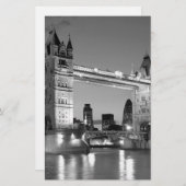 Zwart Witte Londen Tower Bridge Briefpapier (Voorkant / Achterkant)