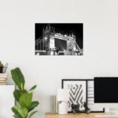 Zwart Witte Londen Tower Bridge Poster (Thuiskantoor)