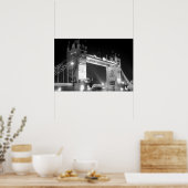 Zwart Witte Londen Tower Bridge Poster (Keuken)
