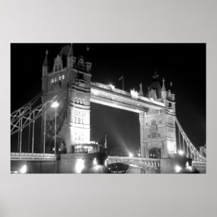 Zwart Witte Londen Tower Bridge Poster