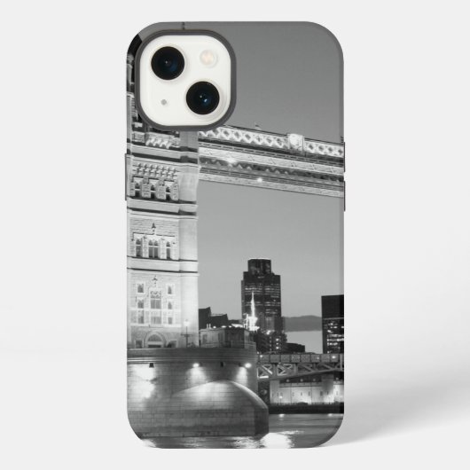 Zwart Witte London Tower Bridge iPhone Hoesje (Achterkant)