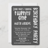 Zwart-witte look die 21 zondag draait kaart (Voorkant)