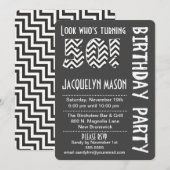 Zwart-witte look die 50 dagen later wordt uitgenod kaart (Voorkant / Achterkant)