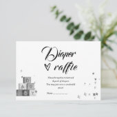 Zwart-witte luier Raffle Kaart (Staand voorkant)