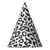 Zwart-witte luipaard afdrukken Dierlijke huidpatro Feesthoedjes (Achterkant)