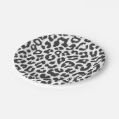 Zwart-witte luipaard afdrukken Dierlijke huidpatro Papieren Bordje (Gekanteld)