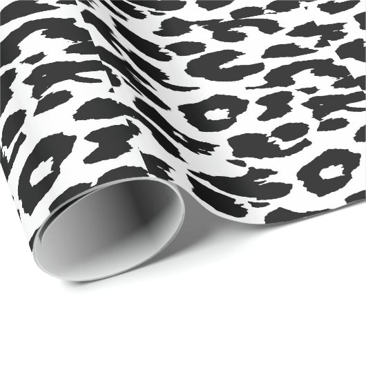 Zwart-witte luipaard cadeaupapier (Rol Hoek)