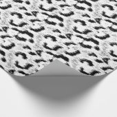 Zwart-witte luipaard cadeaupapier (Hoek)