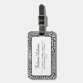 Zwart-witte luipaard Camouflauw Bagagelabel (Voorkant verticaal)